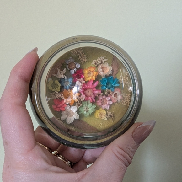 Floral Paperweight with Colorful Flowers - Picture 1 of 10